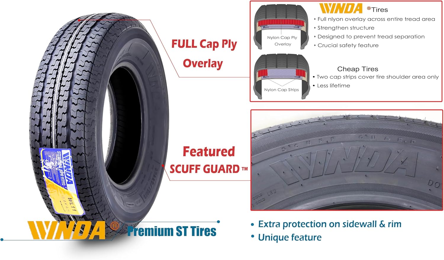Trailer Tires 205/75R15 8-Ply Steel Belted Radial Q9408