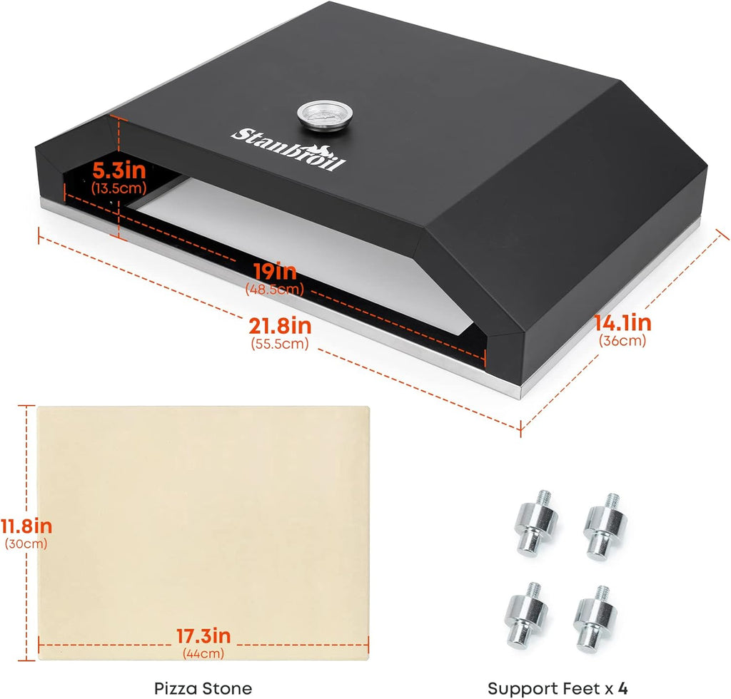Outdoor Pizza Oven for Tabletop Griddles with Temperature Gauge and Pizza Stone U9326