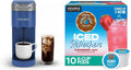 KeurigK K-Slim + ICED Single-Serve Coffee Maker, Blue, Brews Hot and Iced Coffee, Compatible with KCup Pods, Includes Iced Refreshers Strawberry Acai Flavor Pods, 3 Cup Sizes, Auto Shut Off