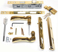 Andersen Storm Door Handle Assembly in Brass Finish Traditional Style for 1 1/4" OR 1 1/2" THICK ALUMINUMD FULL VIEW STORM DOORS MANUFACTURED AFTER 2004