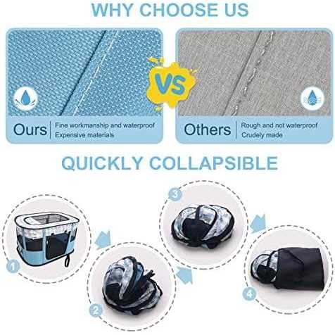 Portable Foldable Pet Playpen for Dog, Cat, Rabbit, Indoor or Outdoor Q784