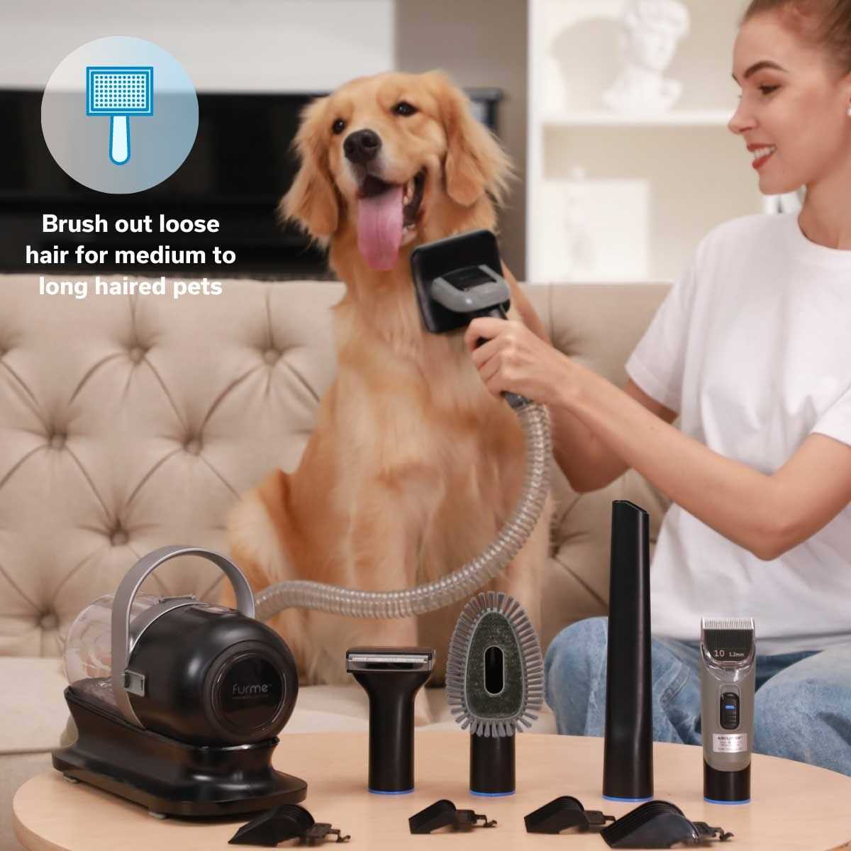 Pet Grooming Vacuum Kit with 5 Tools for Dogs and Cats D172