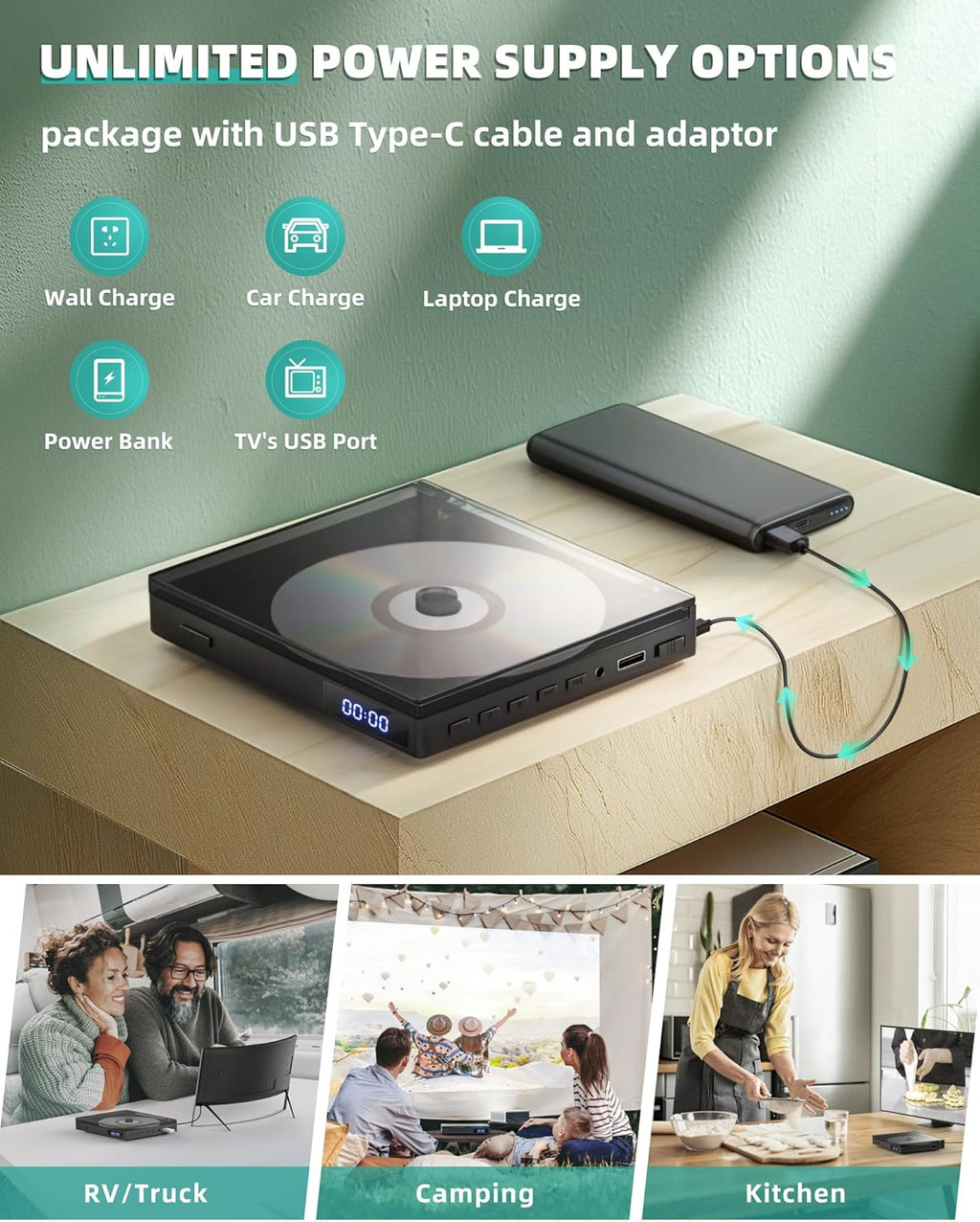 Mini DVD Player for TV with HDMI, USB, and Remote Control S50563