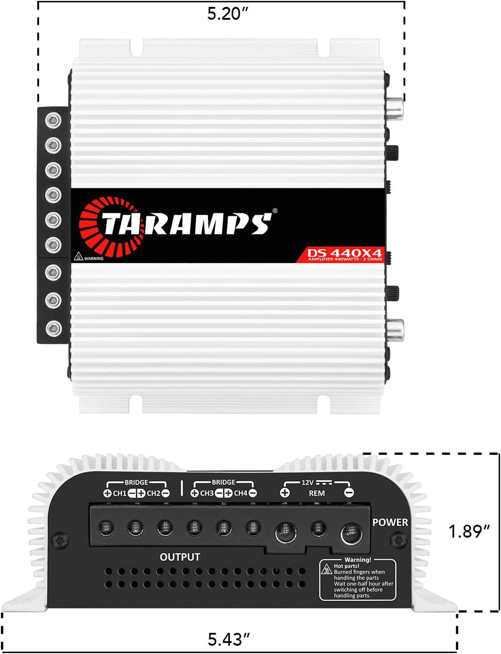 Compact 4 Channel 440 Watt Amplifier B525
