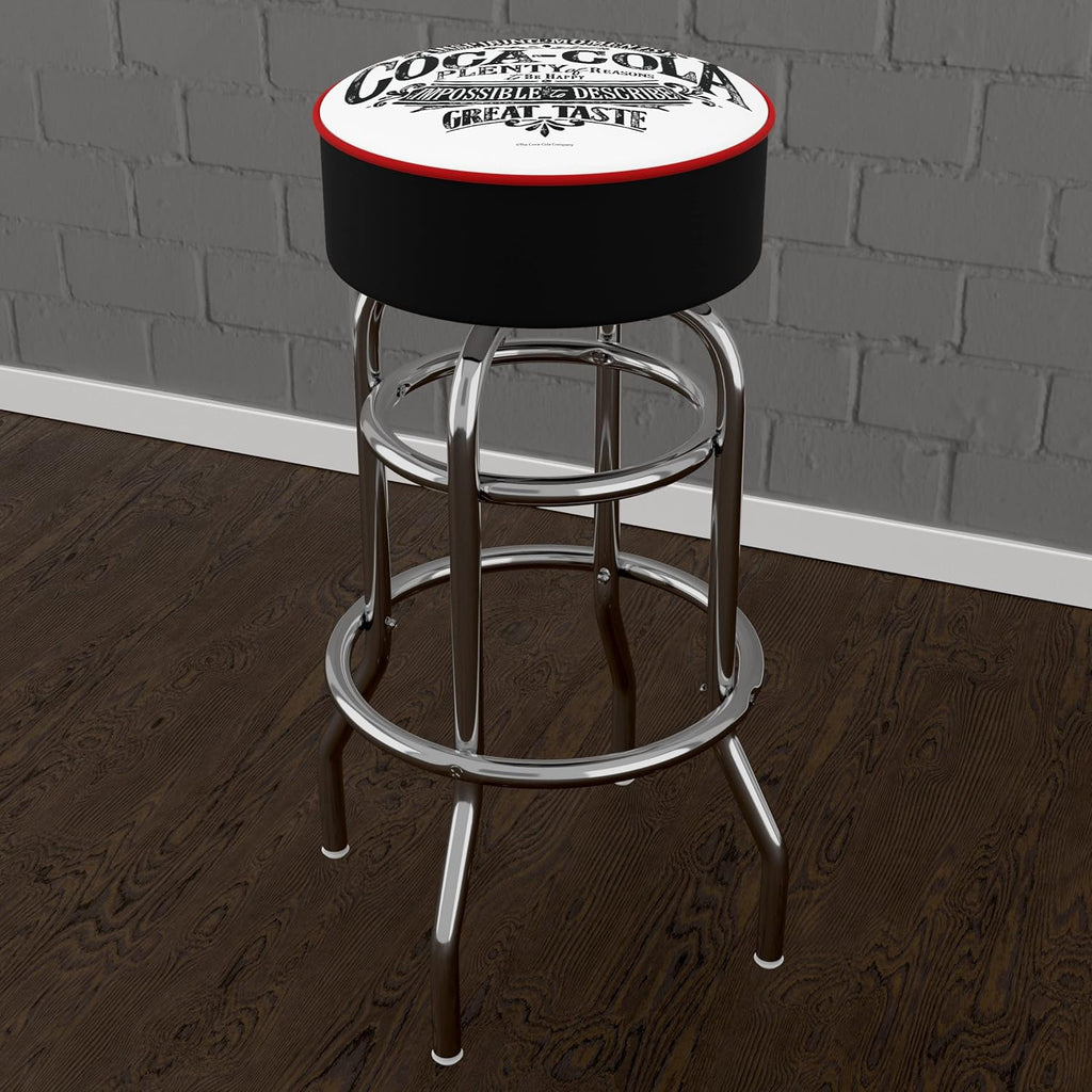 Vintage Bar Stool with Foam Padded Seat, Swivel Chair for Game Room P703