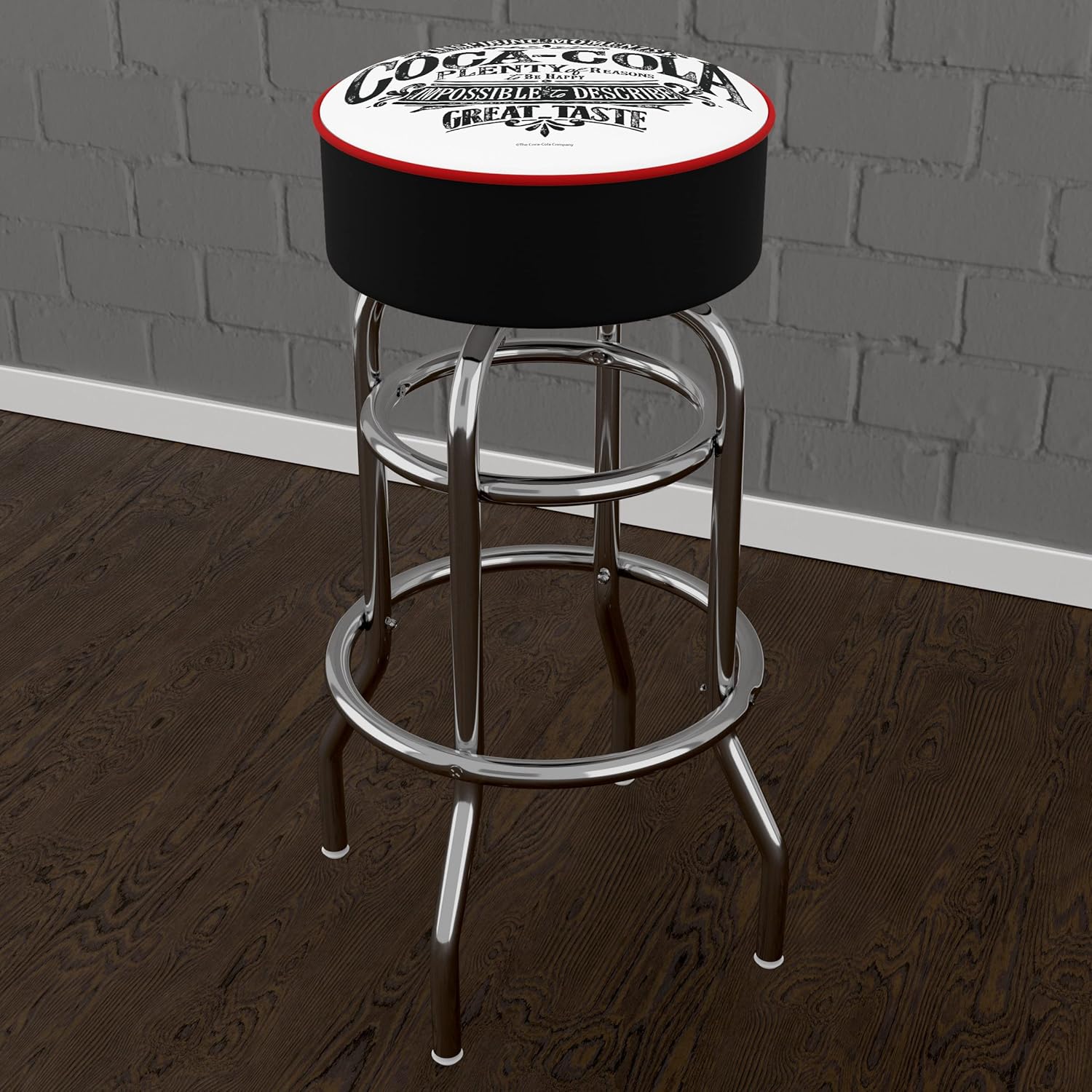 Vintage Bar Stool with Foam Padded Seat, Swivel Chair for Game Room P703