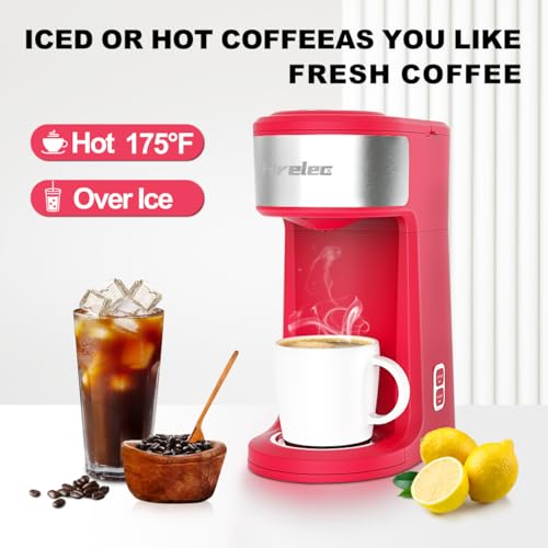 Single Serve Coffee Maker for Capsule and Ground Coffee, Self-Cleaning, 8-14 oz E18184