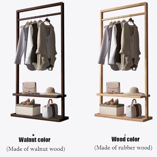 Solid Wood Coat Stand with Storage Shelves N3193