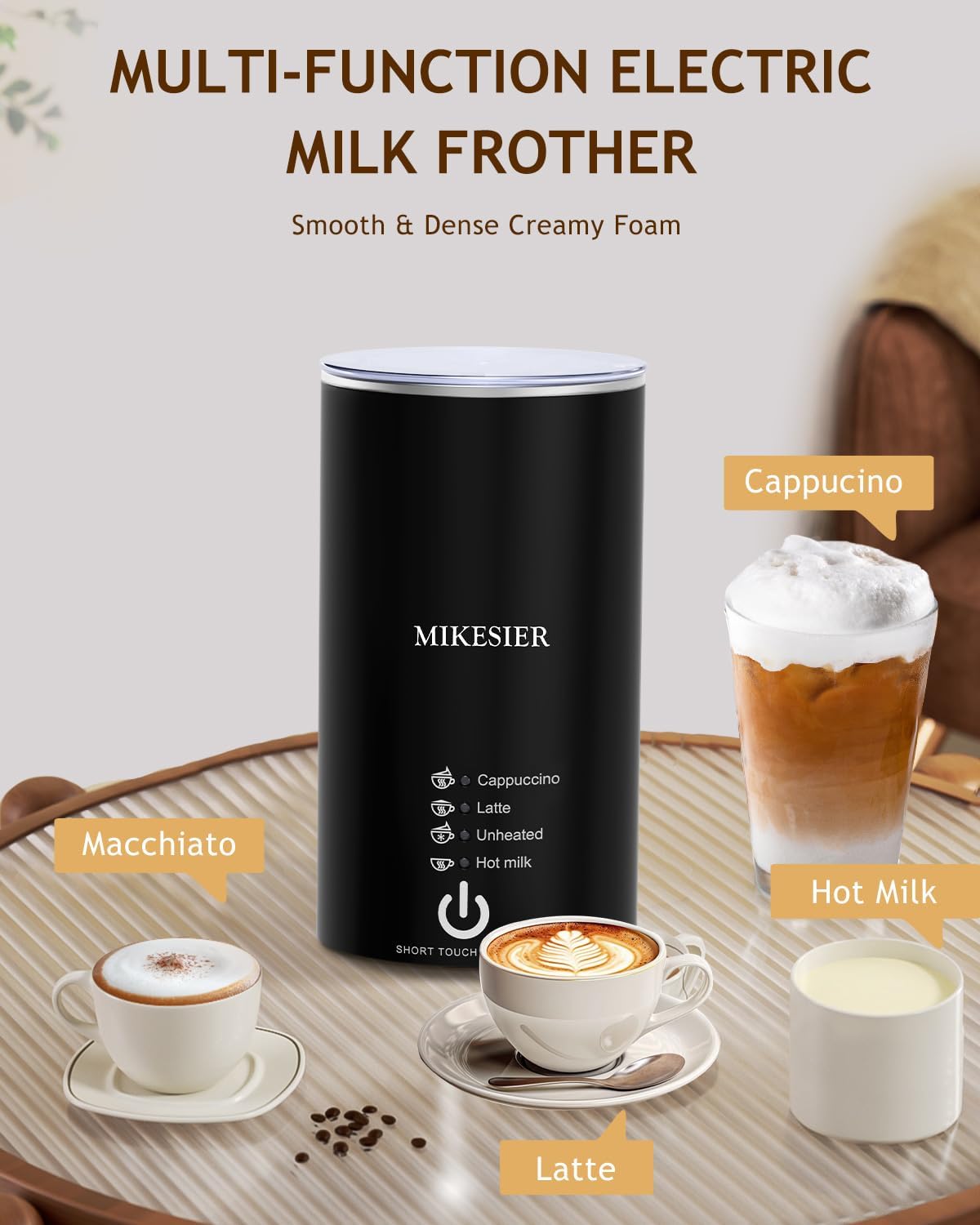 Single Serve Coffee Maker with Milk Frother, 6 to 14oz Brew Size R364
