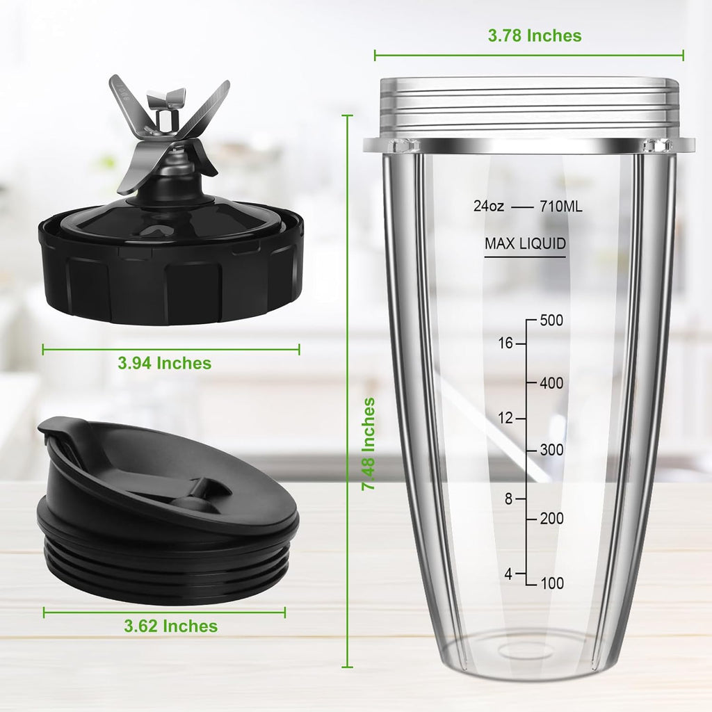 24oz Blender Cups with To-Go Lids and Extractor Blade X221200