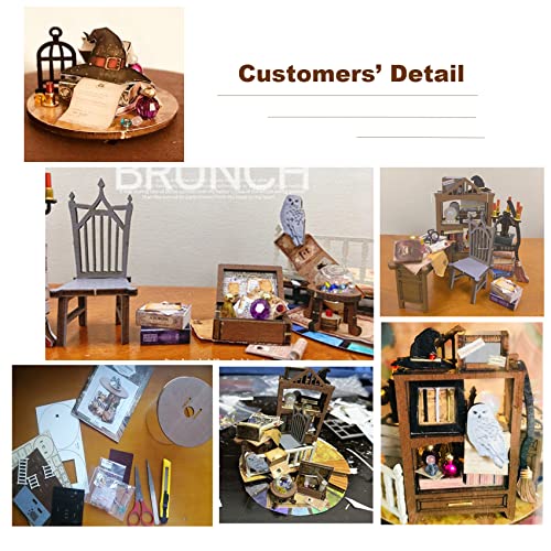 Miniature Dollhouse Kit with Bottle Light and Furniture O2342