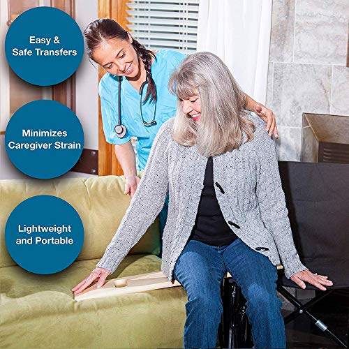 Transfer Board for Patient and Senior Slide Transfers, Heavy-Duty Wood, Holds 440 lbs B5135