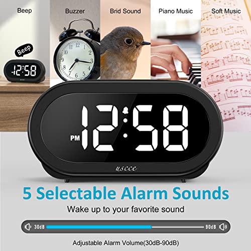 Small LED Digital Alarm Clock with Snooze and Adjustable Brightness F376390