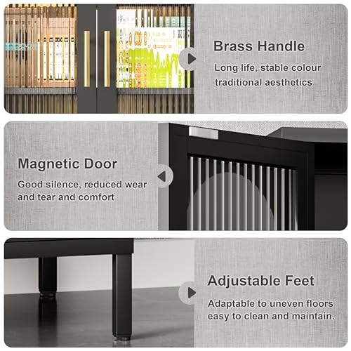 Metal Storage Cabinet with Glass Doors and LED Lights N115728