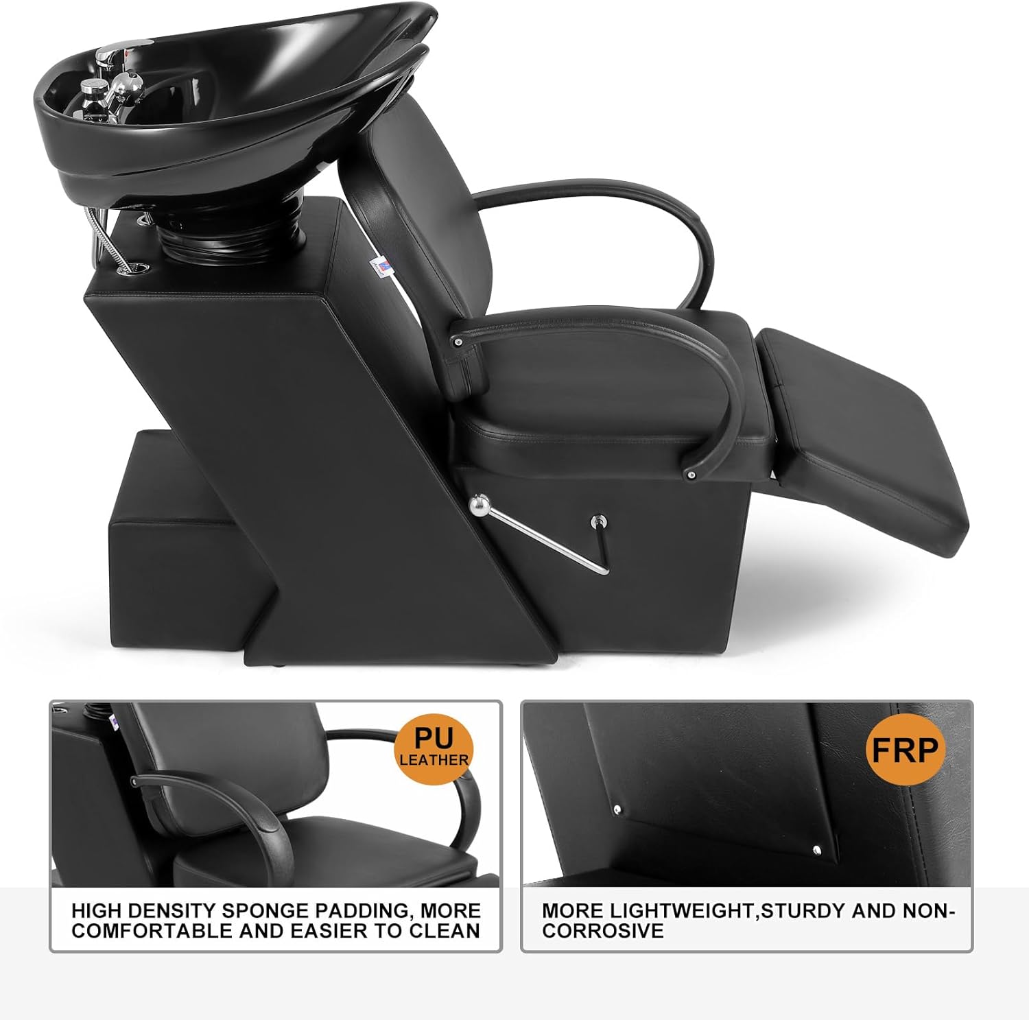 Shampoo Bowl with Adjustable Chair and Footrest W586