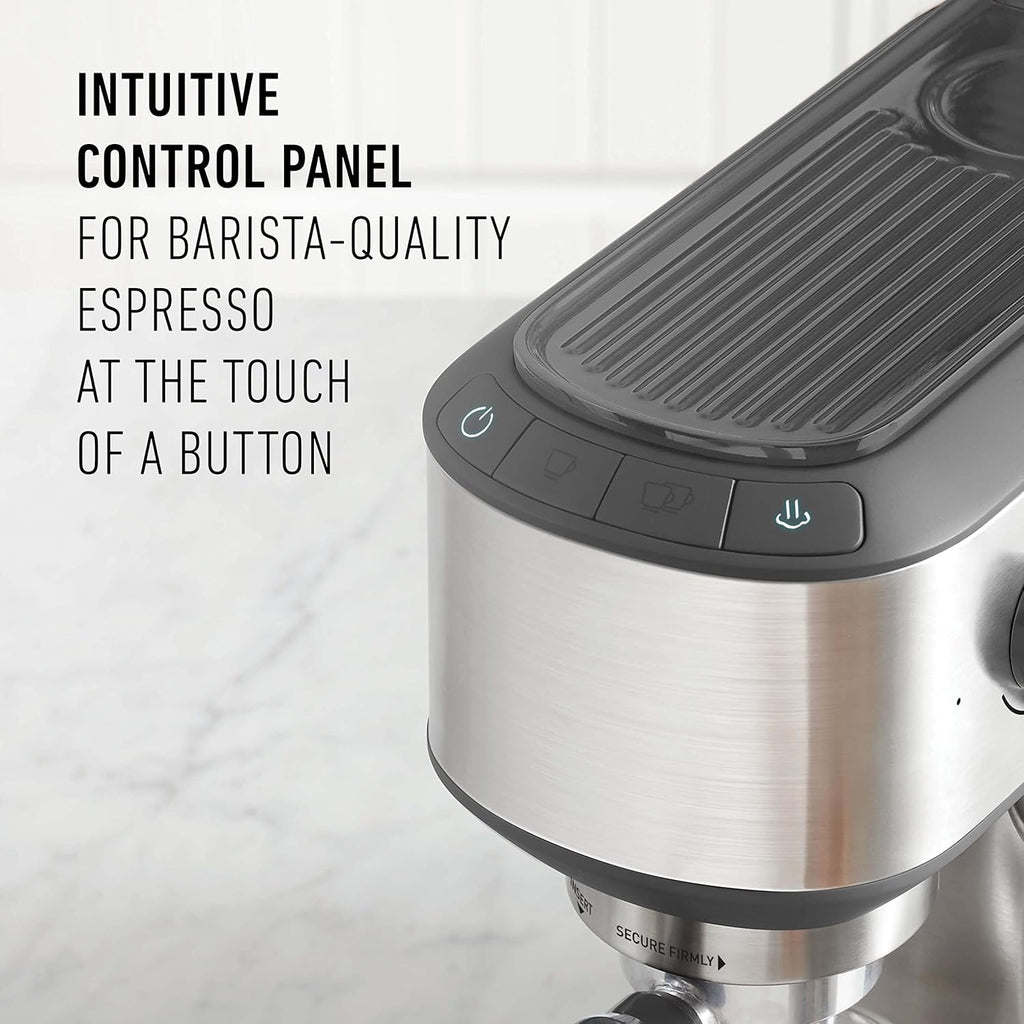 Compact Espresso Machine with Milk Frother, Stainless Steel V279237