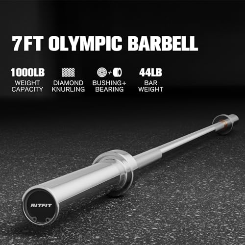 7ft Olympic Barbell for Strength and Weightlifting Training B73471