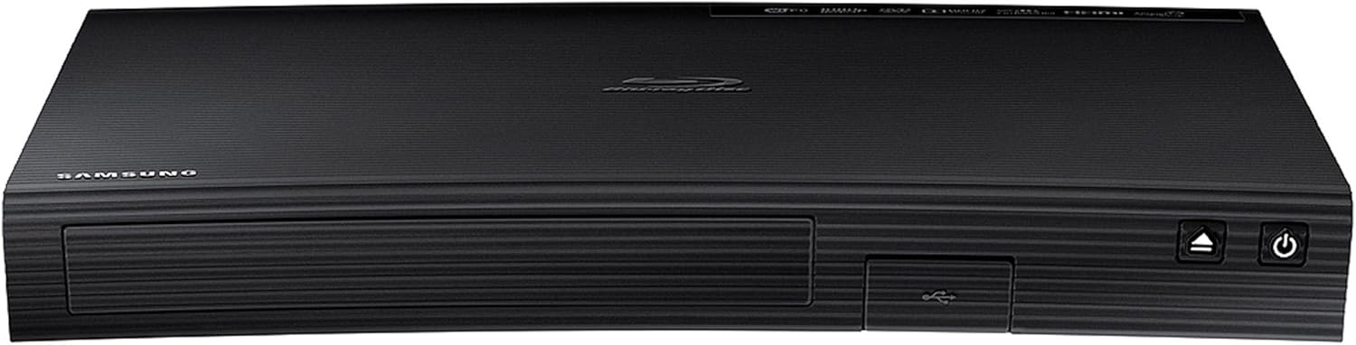 Samsung Blu-ray DVD Disc Player With Built-in Wi-Fi 1080p & Full HD Upconversion, Plays Blu-ray Discs, DVDs & CDs, Plus 6Ft High Speed HDMI Cable, Black Finish