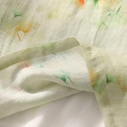 Floral Embroidered Linen Blouse for Women, 3/4 Sleeve Casual Top W2768