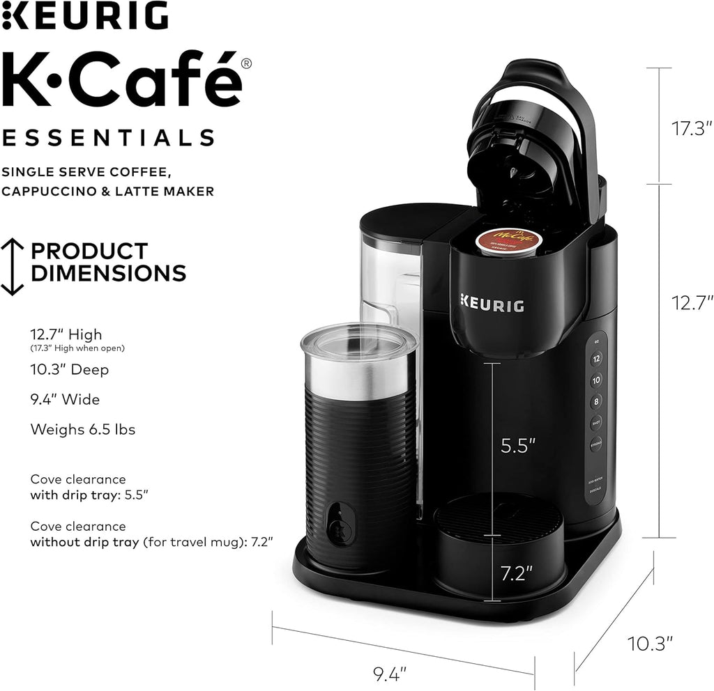 Single Serve Coffee Maker, Latte and Cappuccino, Black I557