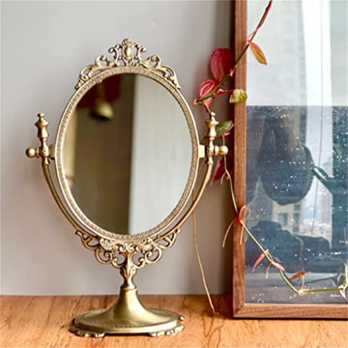 Retro Brass Desktop Makeup Mirror H970365