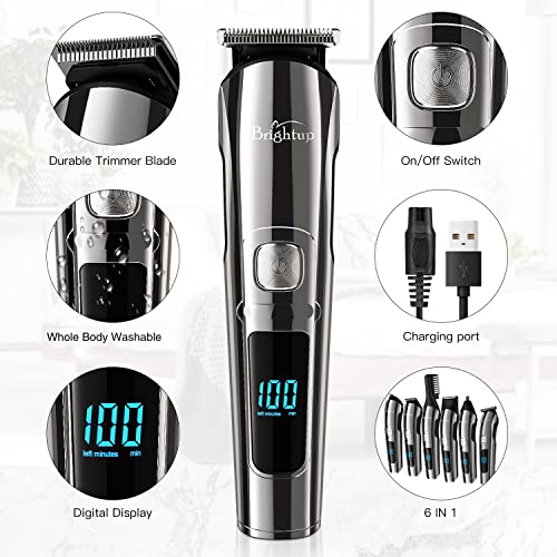 Beard Trimmer for Men, Waterproof Cordless Grooming Kit with LED Display X18958