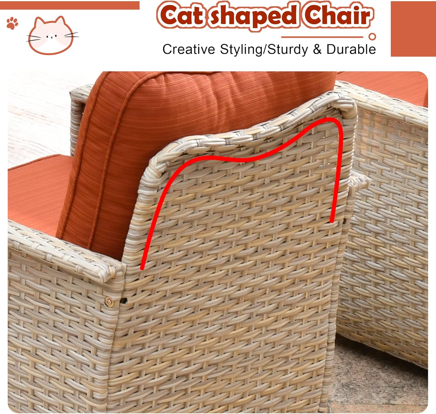 Outdoor Patio Conversation Set with Pet House Wicker Rattan Sofa N2343