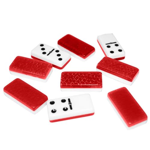 Red Double Nine High Gloss Dominoes Set with Wooden Storage Box U968