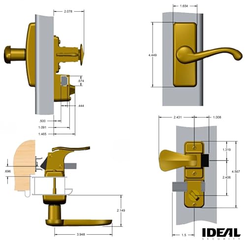 Door Lever with Deadbolt Lock for Storm and Screen Doors, Satin Nickel (2-Piece Set) I1636