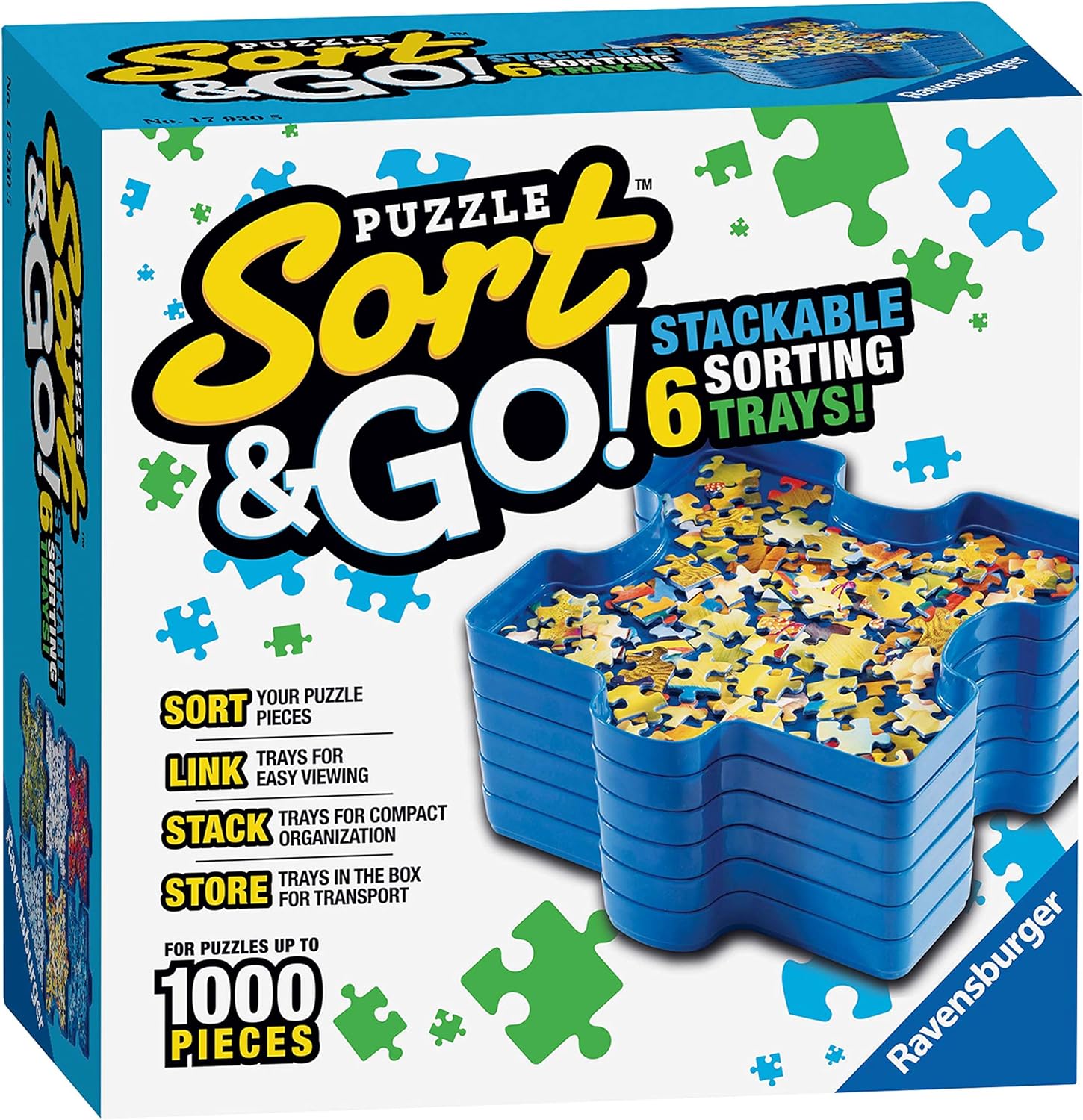 Jigsaw Puzzle Sorting Trays for 1000 Pieces, Stackable and Portable V528