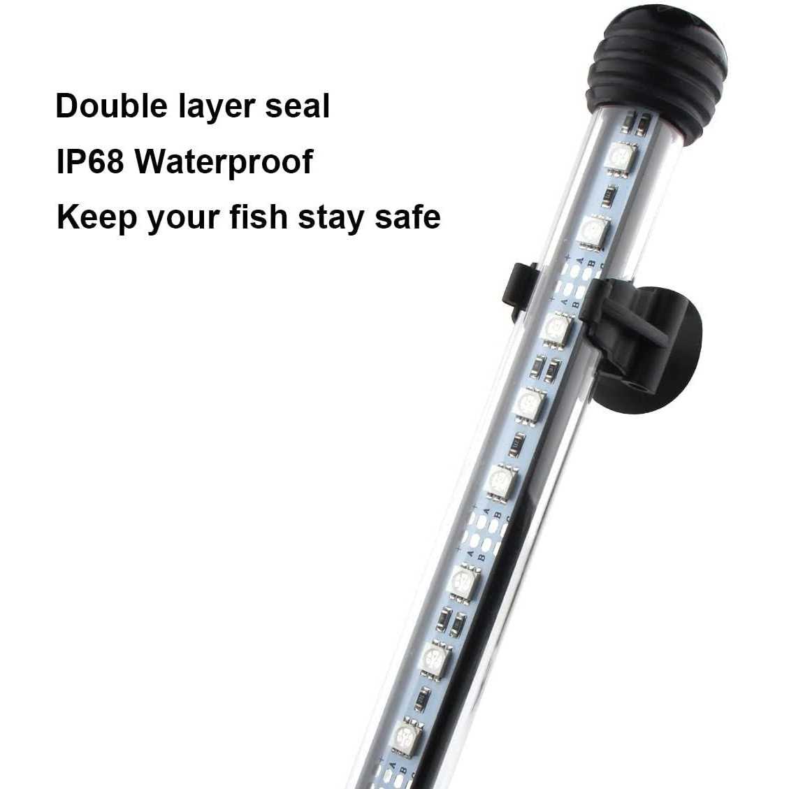 LED Aquarium Light 2 Pack 15 inches Fish Tank Light RGB Underwater Submersible L662