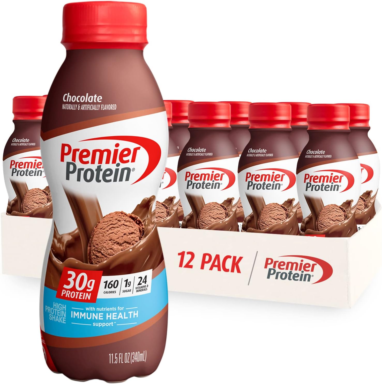 Protein Shake Caramel & Chocolate, 30g Protein, 11.5 oz Bottle (12 Pack) J3905
