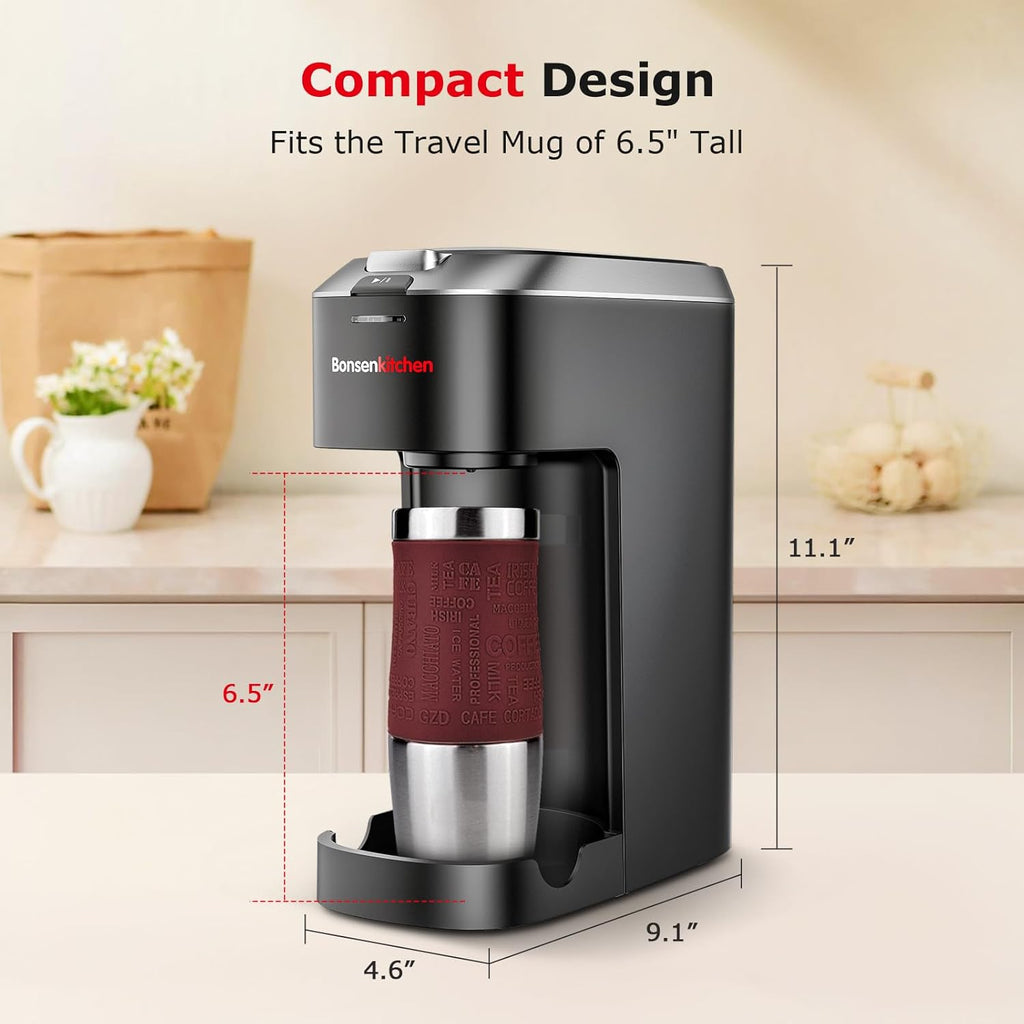 Single Serve Coffee Maker for K Cup Capsule, Fast Brewing, 6 to 12oz I65935