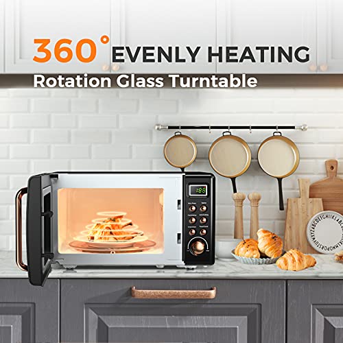 Retro Microwave Oven, 0.7 Cu.ft, 700-Watt, Countertop with Glass Turntable, Green E403353