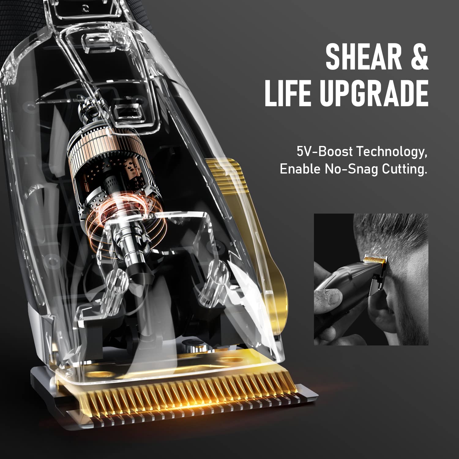 Hair Clippers for Men, USB-C Rechargeable Cordless Barber Trimmer with LED Display S937