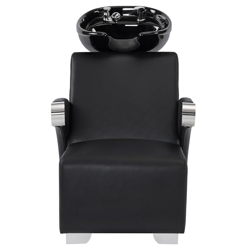 Ceramic Bowl Backwash Shampoo Chair, Adjustable Hair Washing Station for Salon and Spa S6878