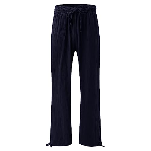 Womens Loose Wide Leg Beach Pants with Elastic High Waist S39485