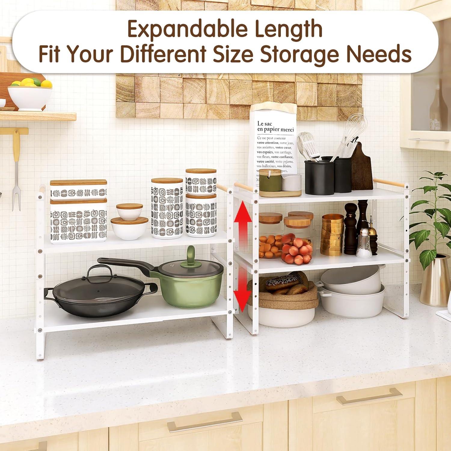 Expandable Shelf Organizer for Kitchen Countertop D879564