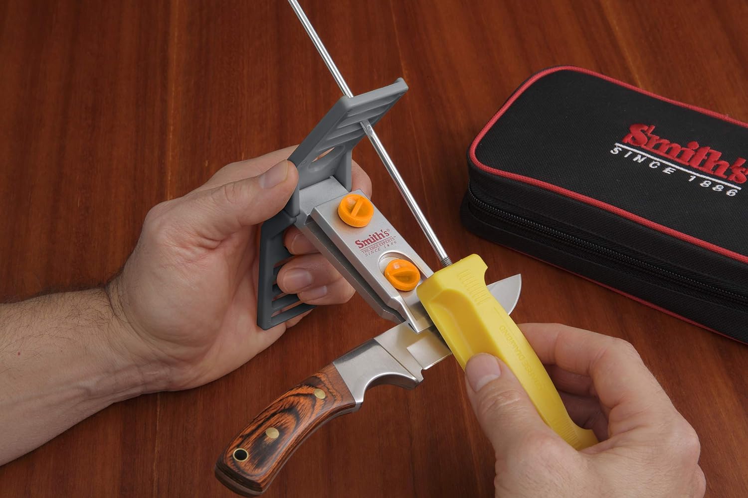 Knife Sharpening System with 3 Stones and Carrying Pouch F974