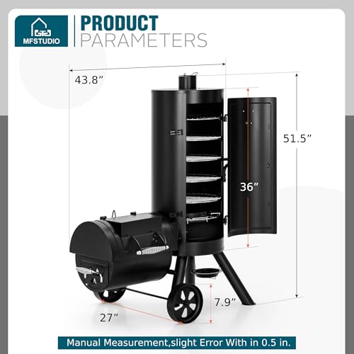 Heavy Duty Charcoal Grill with Offset Smoker, 942 sq.in. Cooking Area O839549