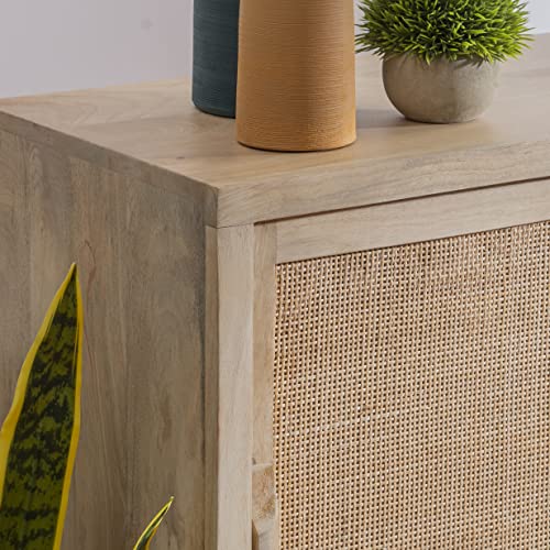 Natural Rattan Two Drawer Cabinet, Beige X311117