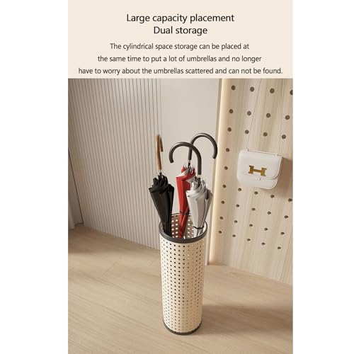 Creamy Umbrella Rack, Imitation Rattan Freestanding Umbrella Storage G76529