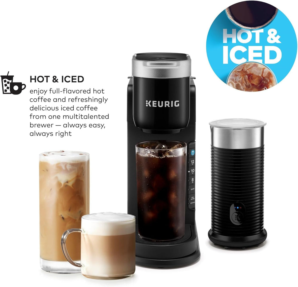 Single Serve Coffee Maker with Milk Frother, Black O1465
