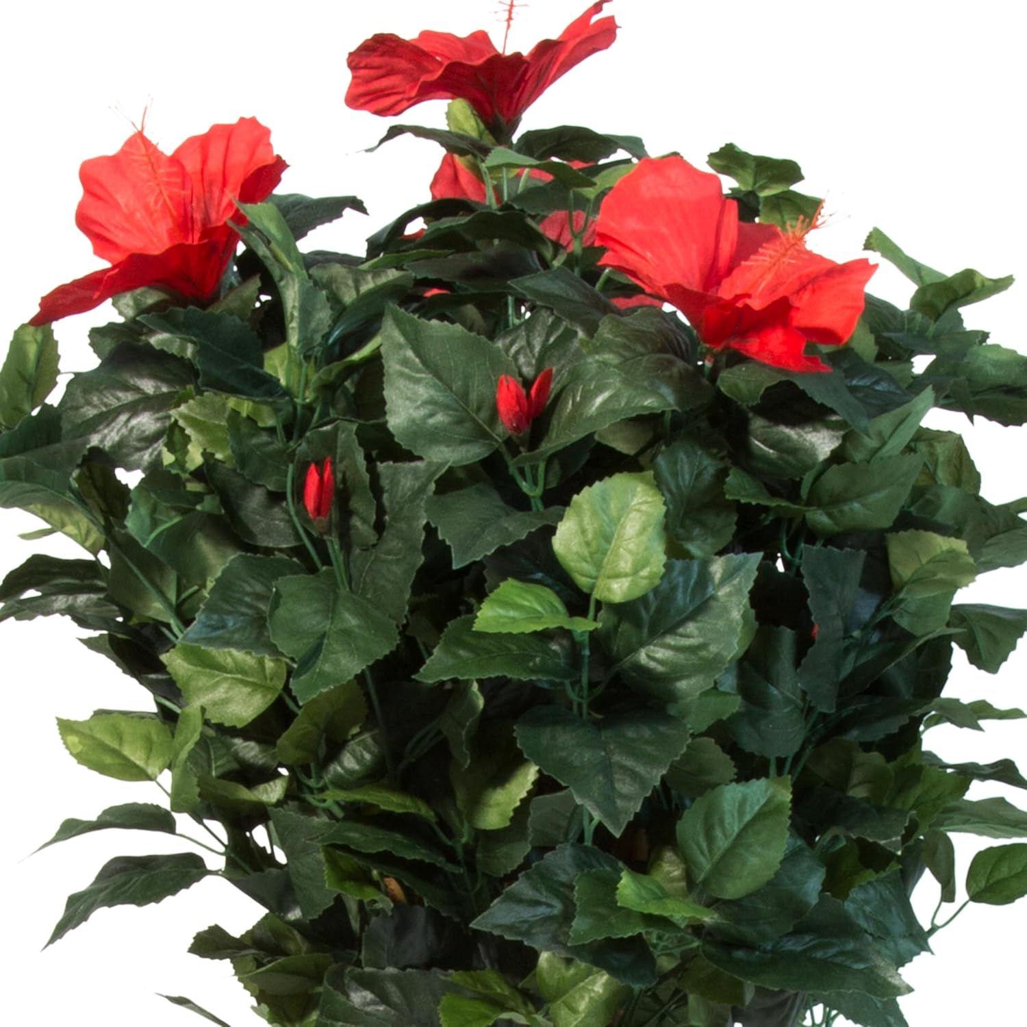Artificial Hibiscus Plant 48-Inch Fake Tree with Pink Flowers F391