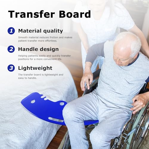 Slide Transfer Board for Wheelchair, Bed to Chair, Non-Slip, 440 lbs J934945