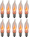 Creative Hobbies A101 Flicker Flame Light Bulb -3 Watt, 130 Volt, E12 Candelabra Base, Flame Shaped, Nickel Plated Base,- Dances with a Flickering Orange Glow -Wholesale Box of 10 Bulbs