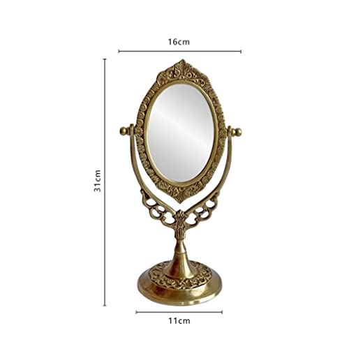 Retro Brass Desktop Makeup Mirror H970365