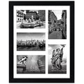 Americanflat 11x14 Collage Picture Frame with Shatter-Resistant Glass - Fits Five 4x6 Photos or One 11x14 Picture - Gallery Frame Set - Signature Collection - Photo Frame for Wall Display - Black