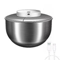 Automatic Electric Salad Spinner, 5L Type-C Rechargeable Lettuce Spinner Stainless Steel Salad Rotator Lettuce Washer and Spinner Dryer for Salad Greens, Lettuce, Fruits and Vegetables