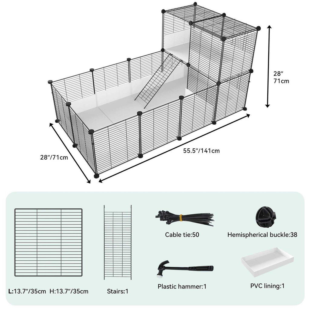 Guinea Pig Cage with Waterproof Plastic Liner Playpen for Small Animals U734